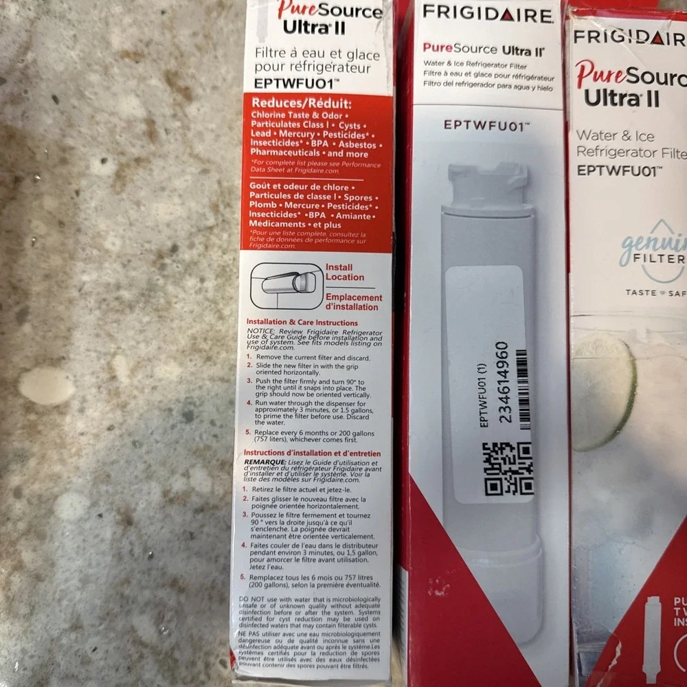 3 Frigidaire PureSource Ultra II Water/Ice Refrigerator Filter (EPTWFU01)